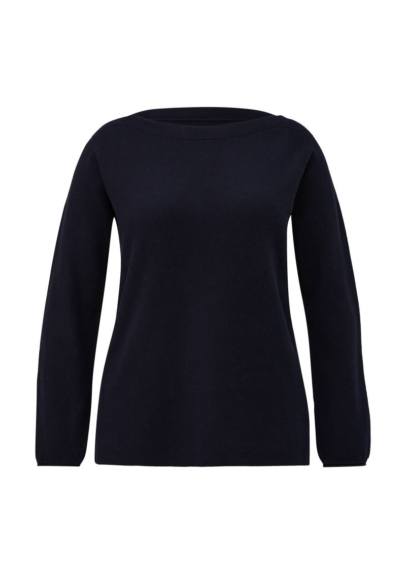 s.Oliver - Strickpullover mit geschlitztem Saum, Damen, blau von s.Oliver