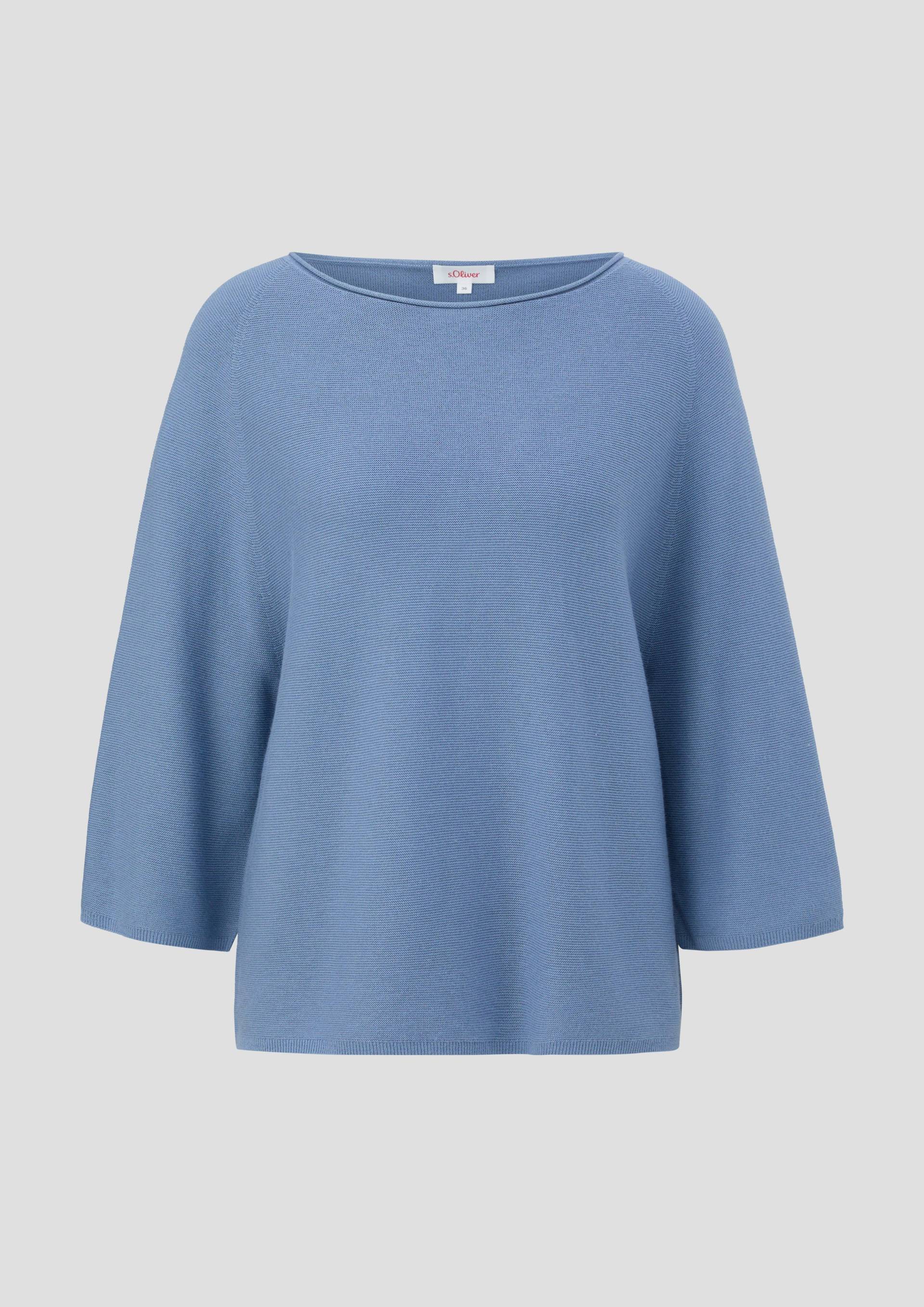 s.Oliver - Strickpullover mit weiten Ärmeln, Damen, blau von s.Oliver