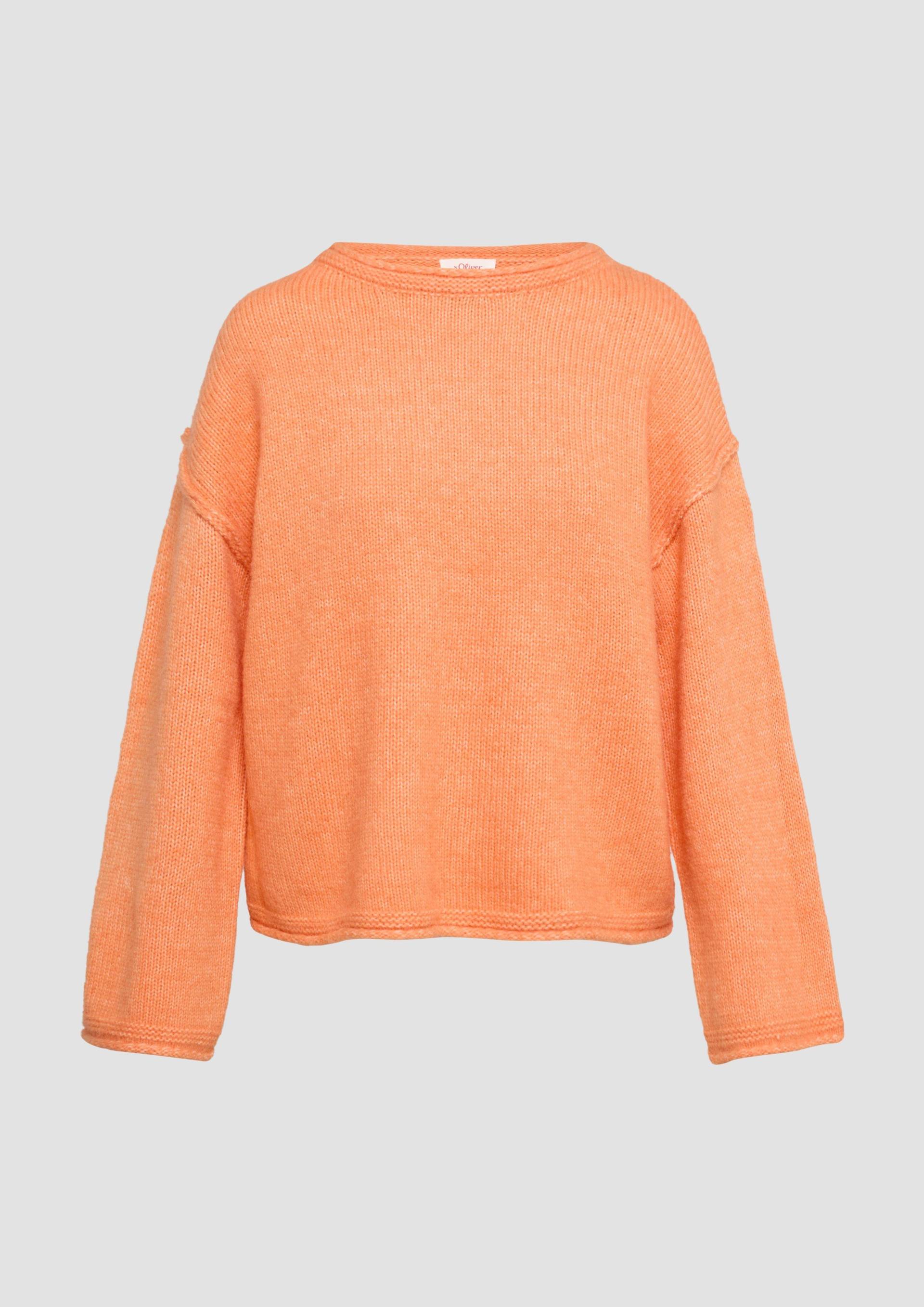 s.Oliver - Strickpullover mit weiten Ärmeln im Relaxed Fit, Damen, Orange von s.Oliver