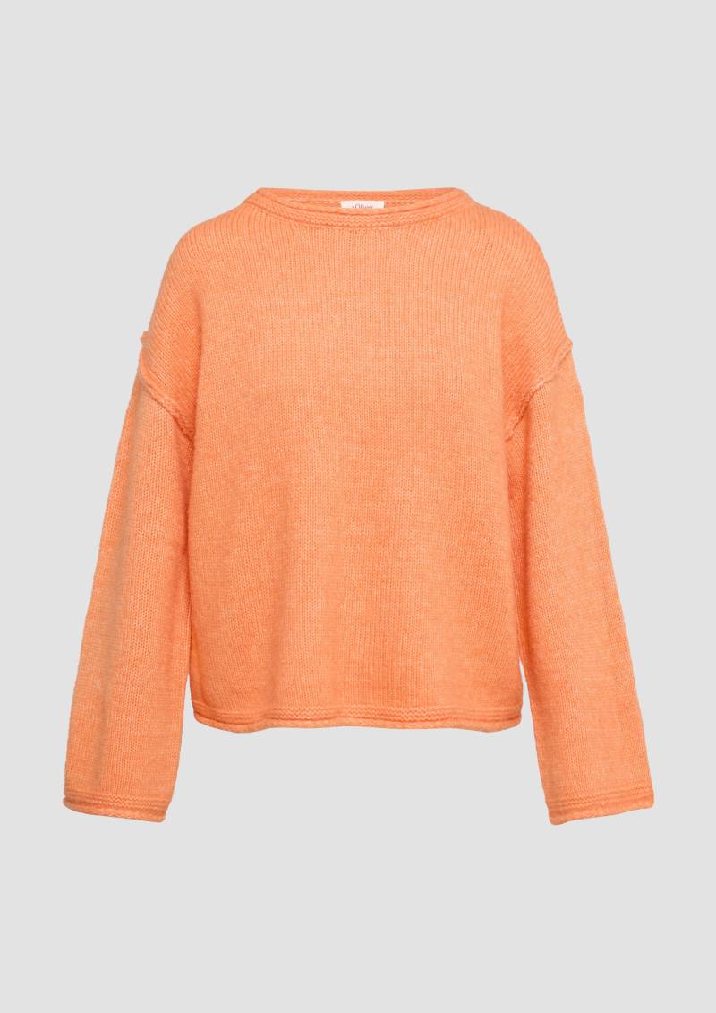 s.Oliver - Strickpullover mit weiten Ärmeln im Relaxed Fit, Damen, Orange von s.Oliver