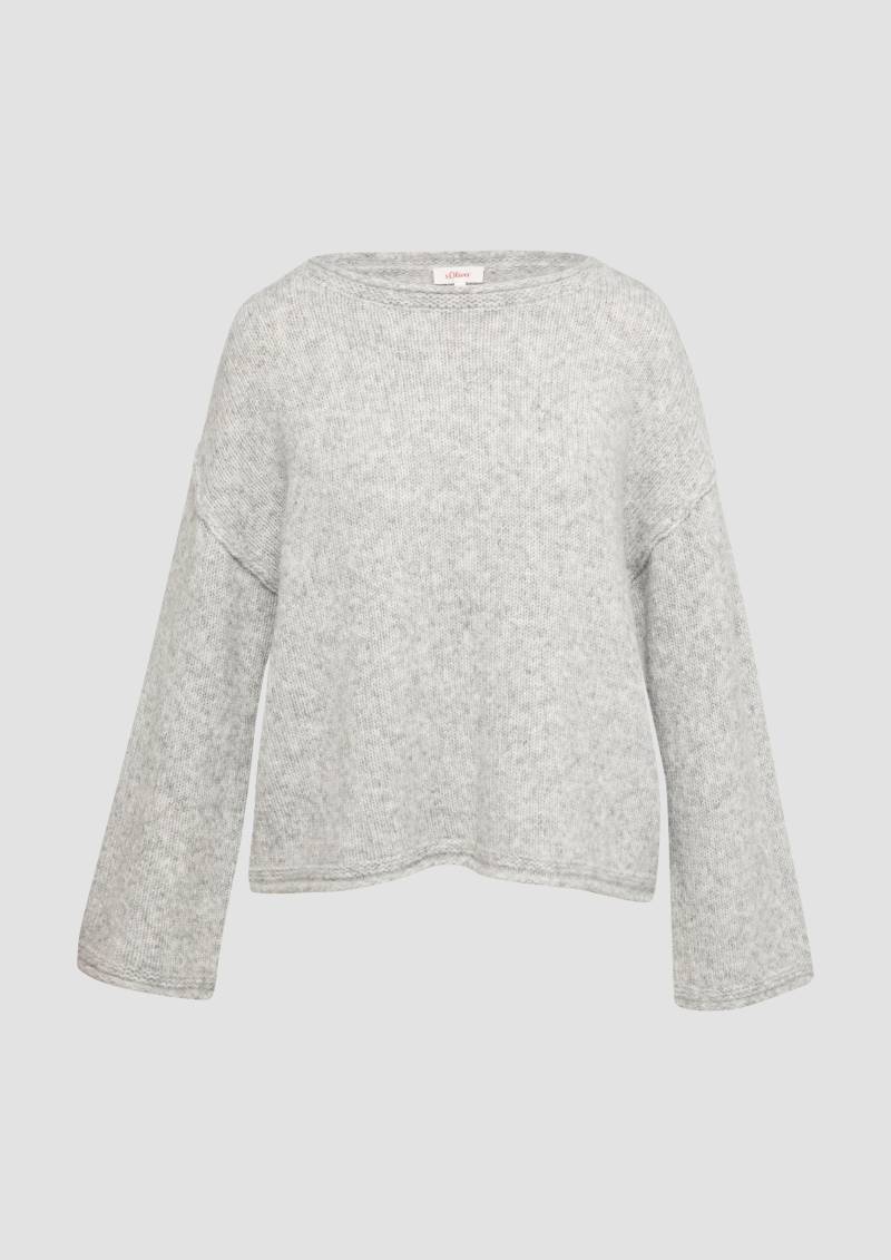 s.Oliver - Strickpullover mit weiten Ärmeln im Relaxed Fit, Damen, grau von s.Oliver