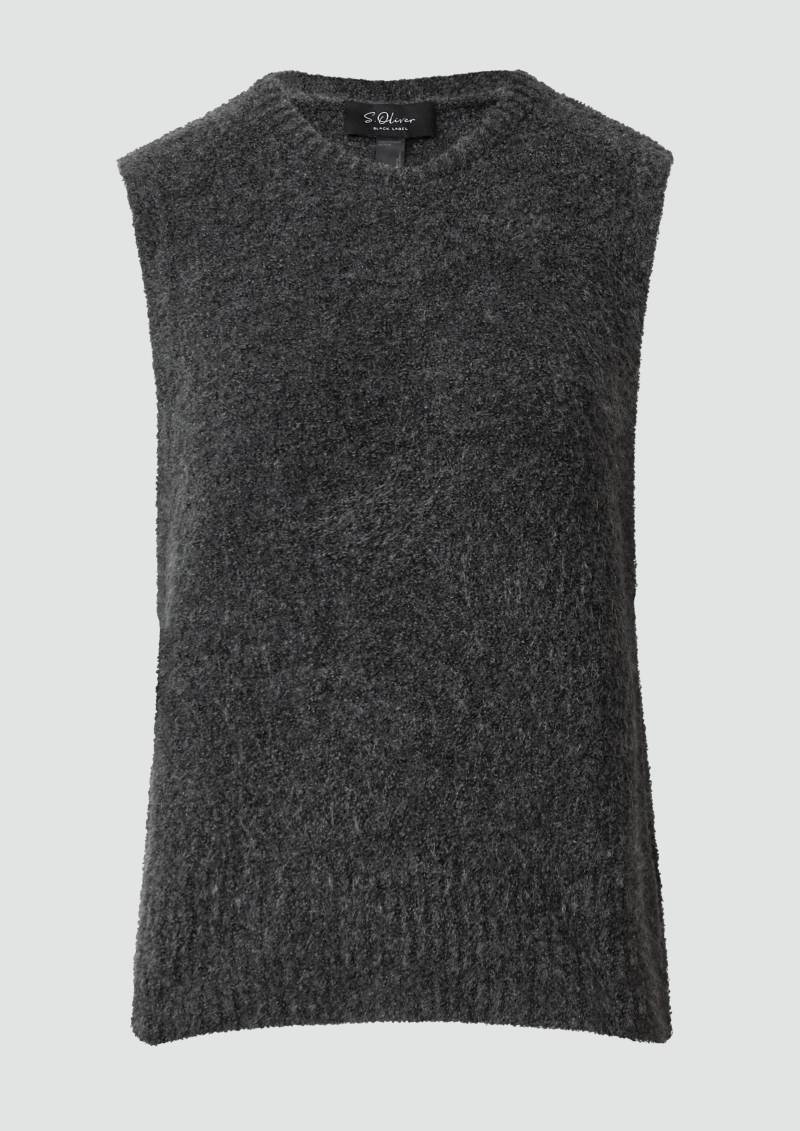 s.Oliver - Pullunder aus Bouclé-Strick mit seitlichen Schmuck-Details, Damen, grau von s.Oliver