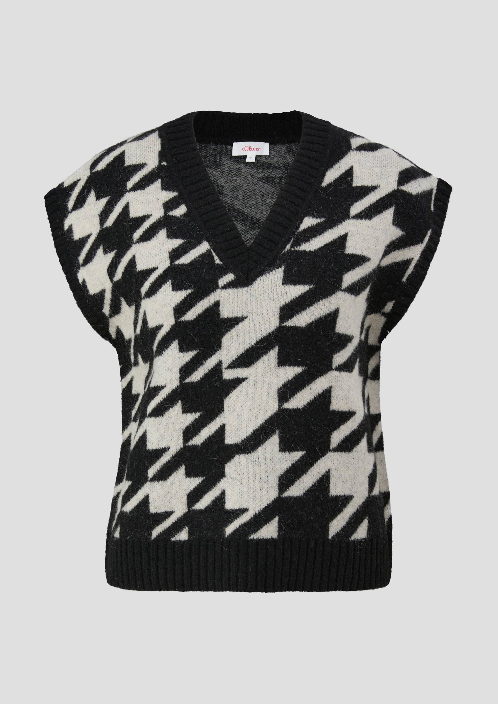 s.Oliver - Strickpullunder aus Wollmix, Damen, schwarz|weiß s.Oliver - Strickpullunder aus Wollmix, Damen, schwarz|weiß von s.Oliver
