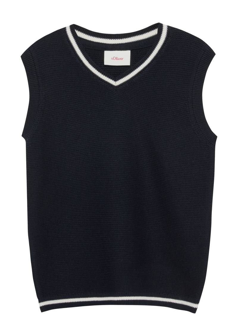 s.Oliver - Strickpullunder mit Kontraststreifen, Kinder, blau von s.Oliver