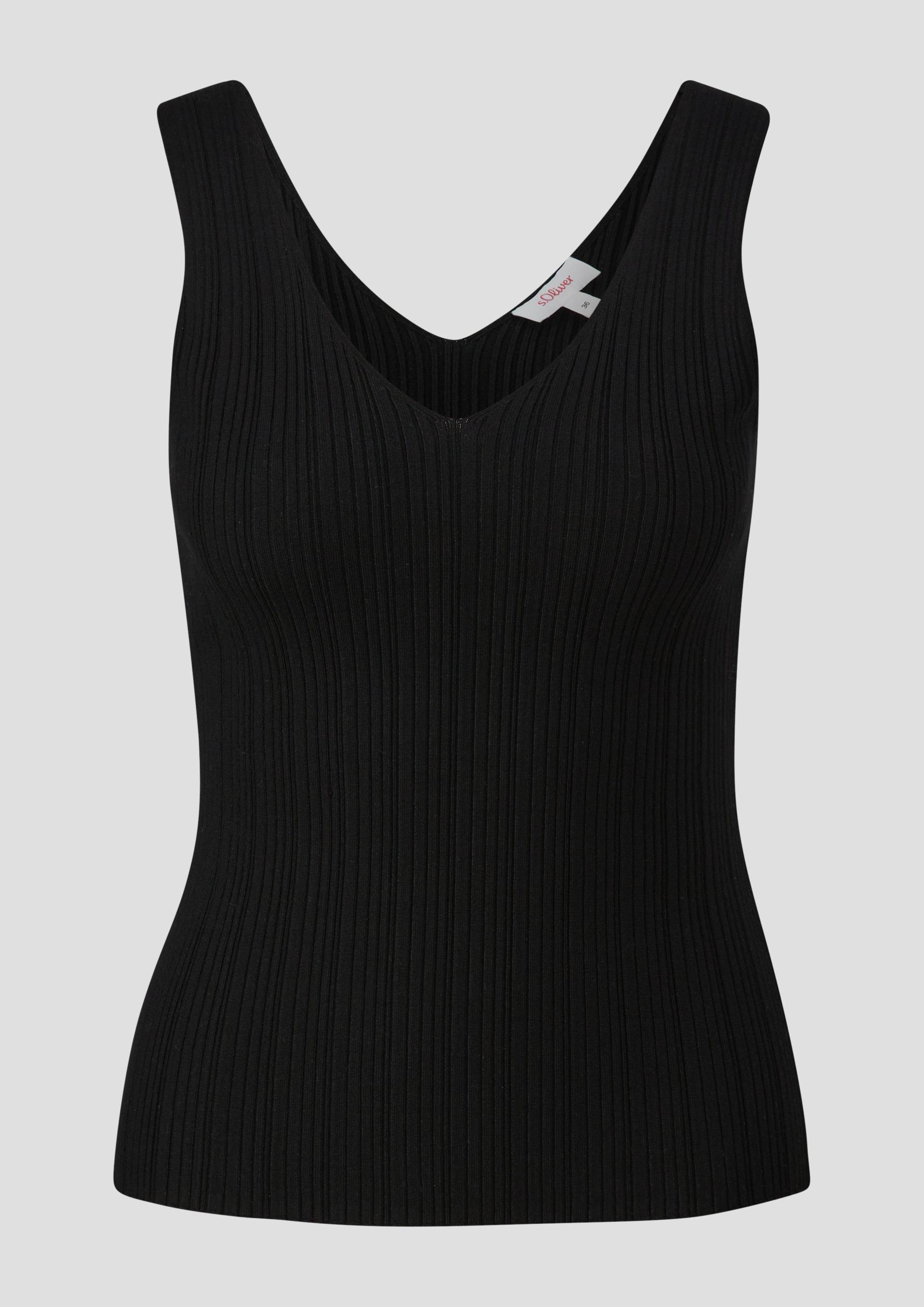 s.Oliver - Stricktop aus Viskosestretch, Damen, schwarz von s.Oliver