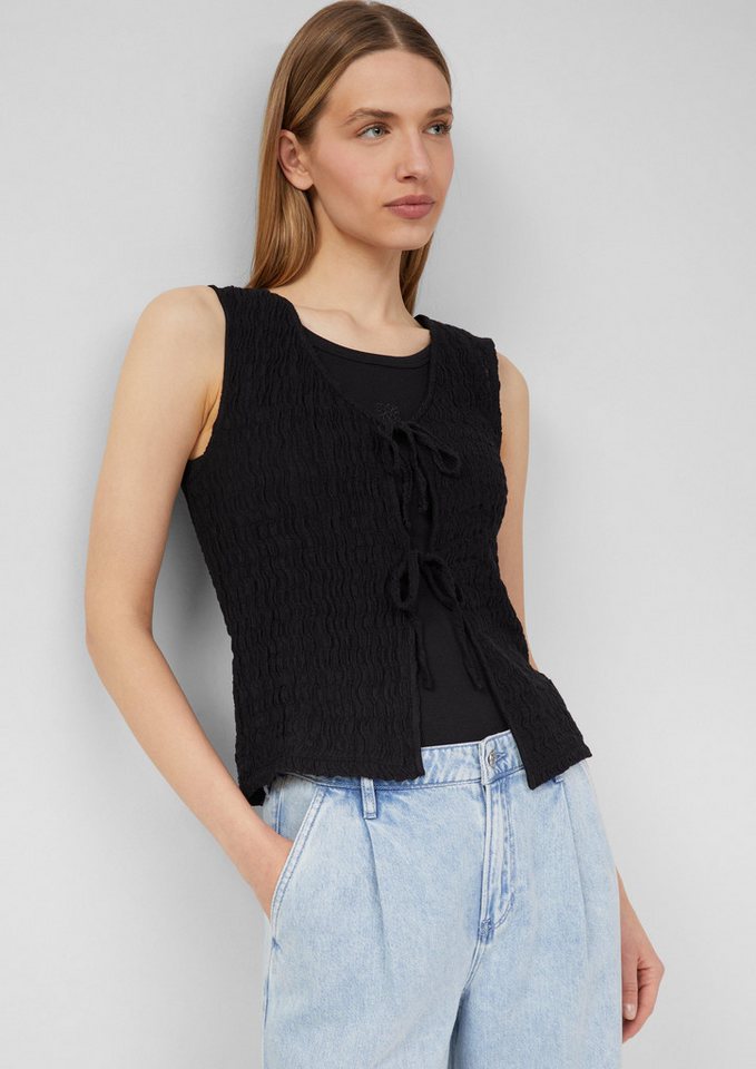 s.Oliver Strickweste Strukturierte Slim-Fit-Weste aus Baumwollmix von s.Oliver