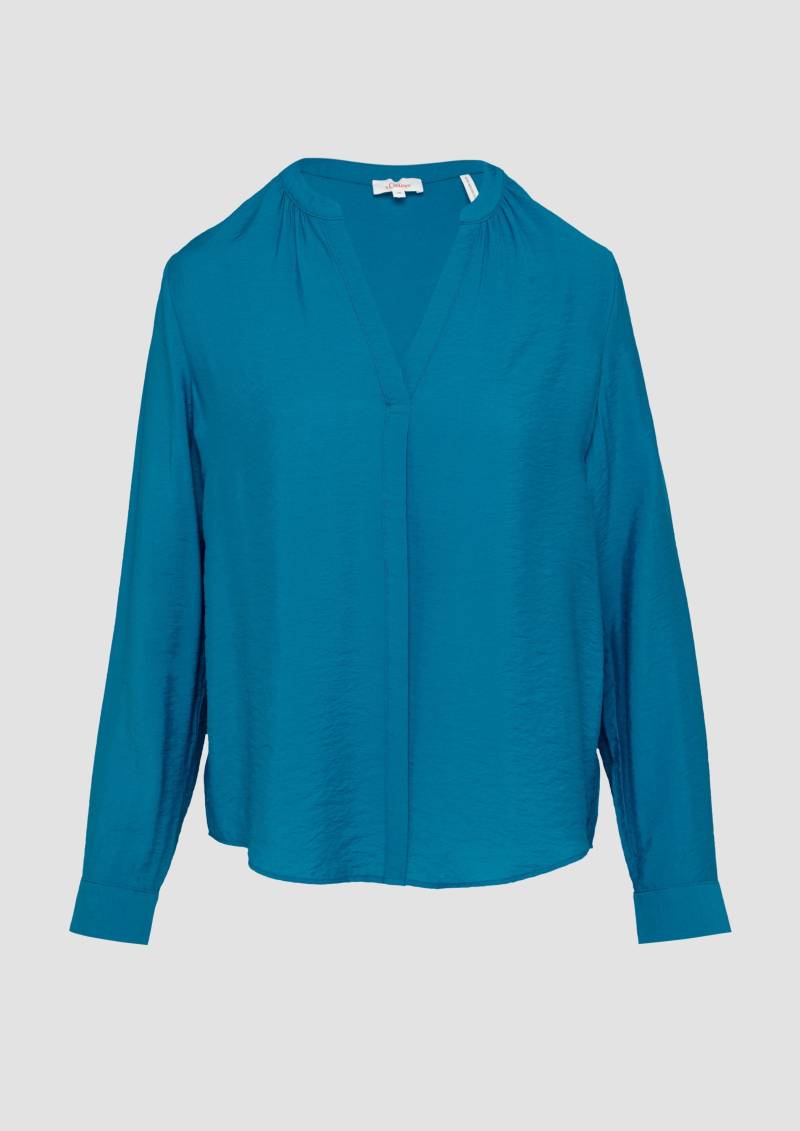 s.Oliver - Strukturierte Bluse aus Viskosemix, Damen, Blau von s.Oliver
