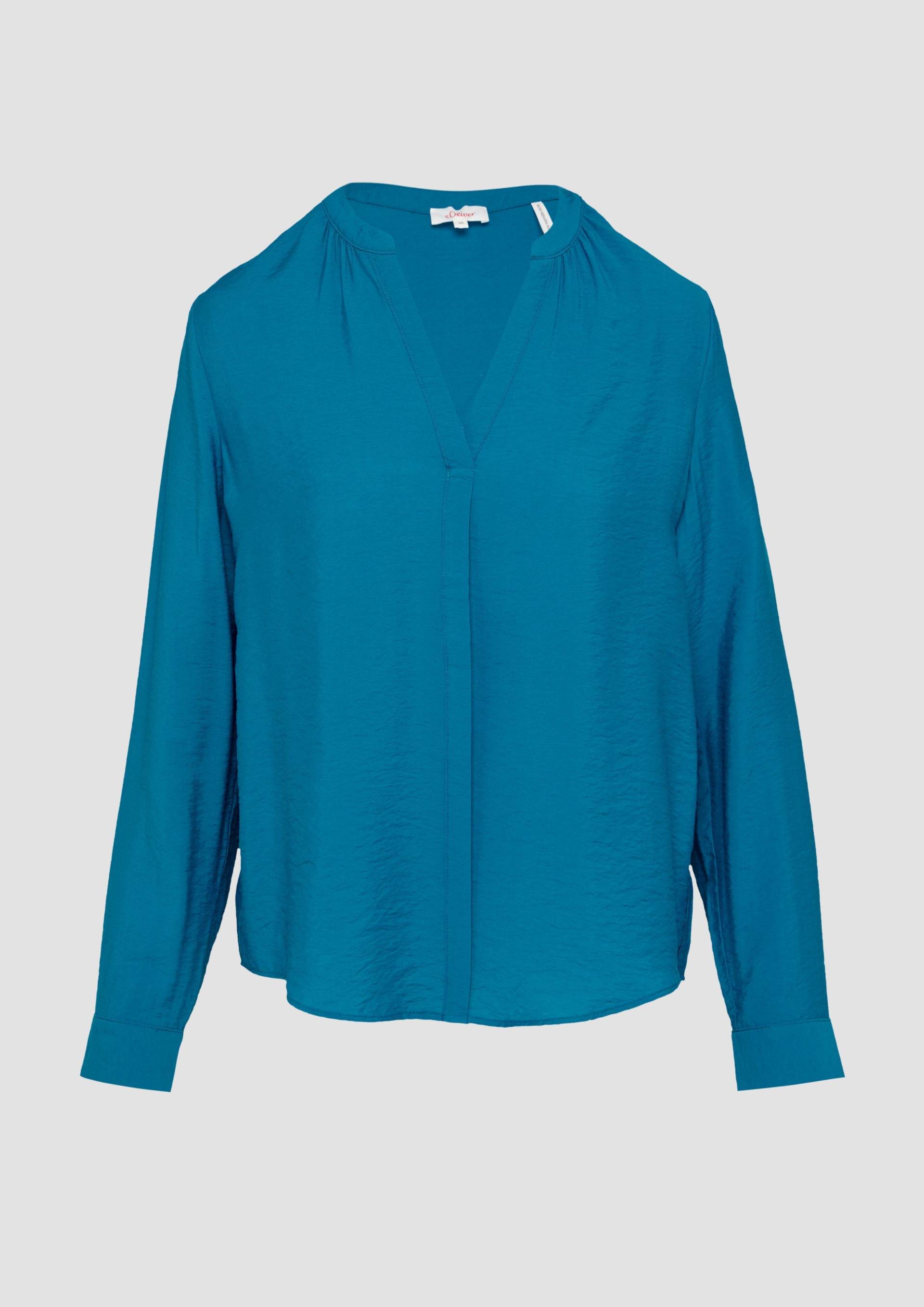 s.Oliver - Strukturierte Bluse aus Viskosemix, Damen, Blau von s.Oliver