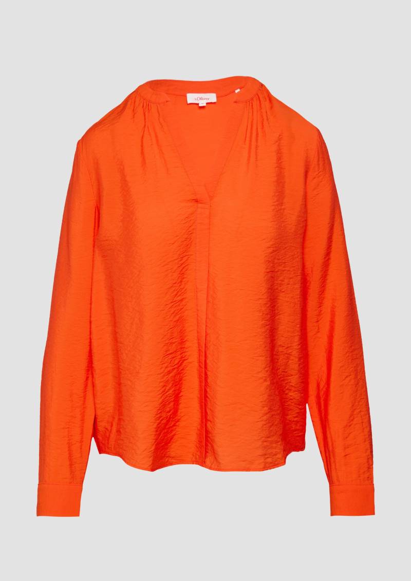 s.Oliver - Strukturierte Bluse aus Viskosemix, Damen, Orange von s.Oliver