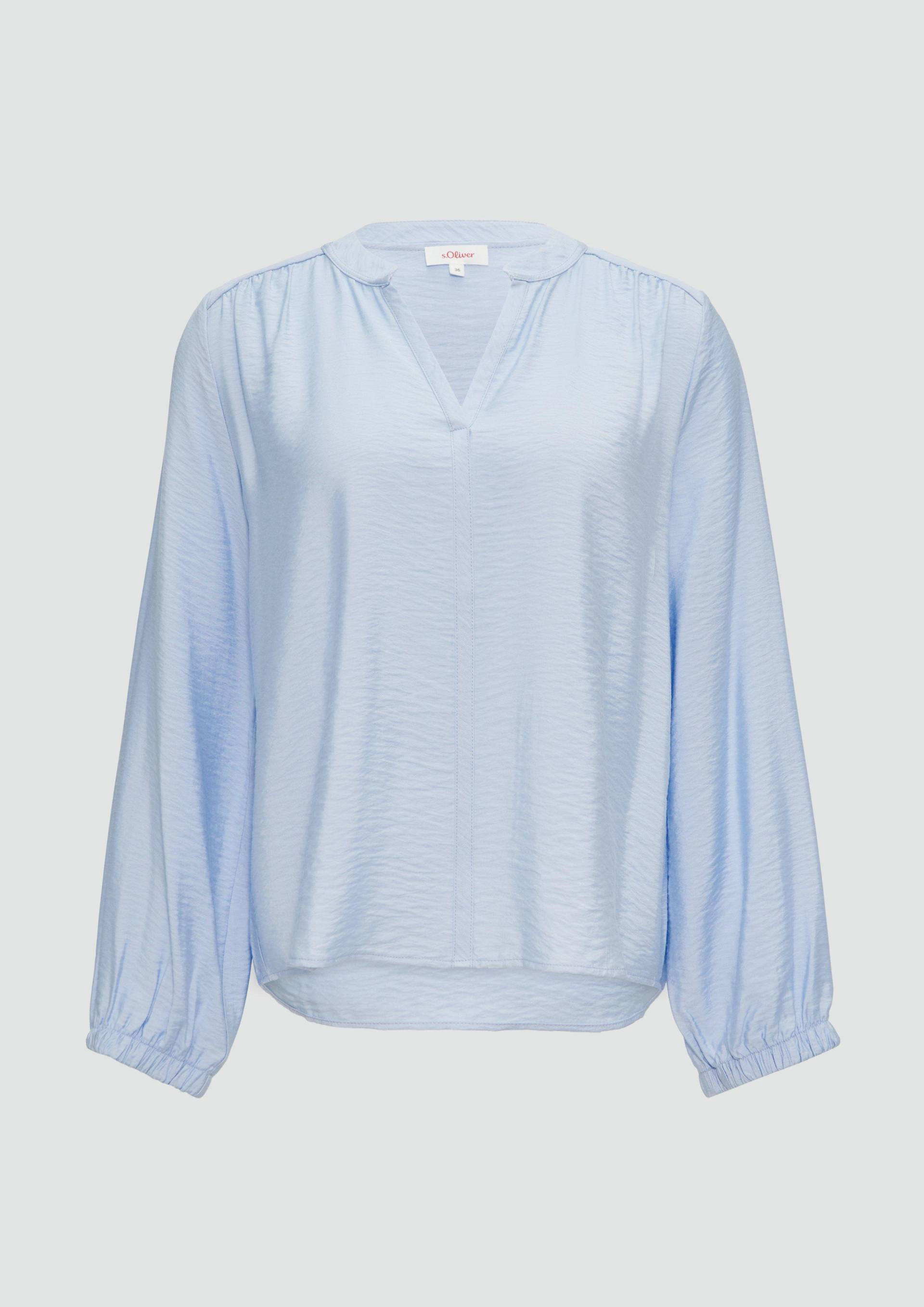 s.Oliver - Strukturierte Bluse aus Viskosemix, Damen, blau von s.Oliver