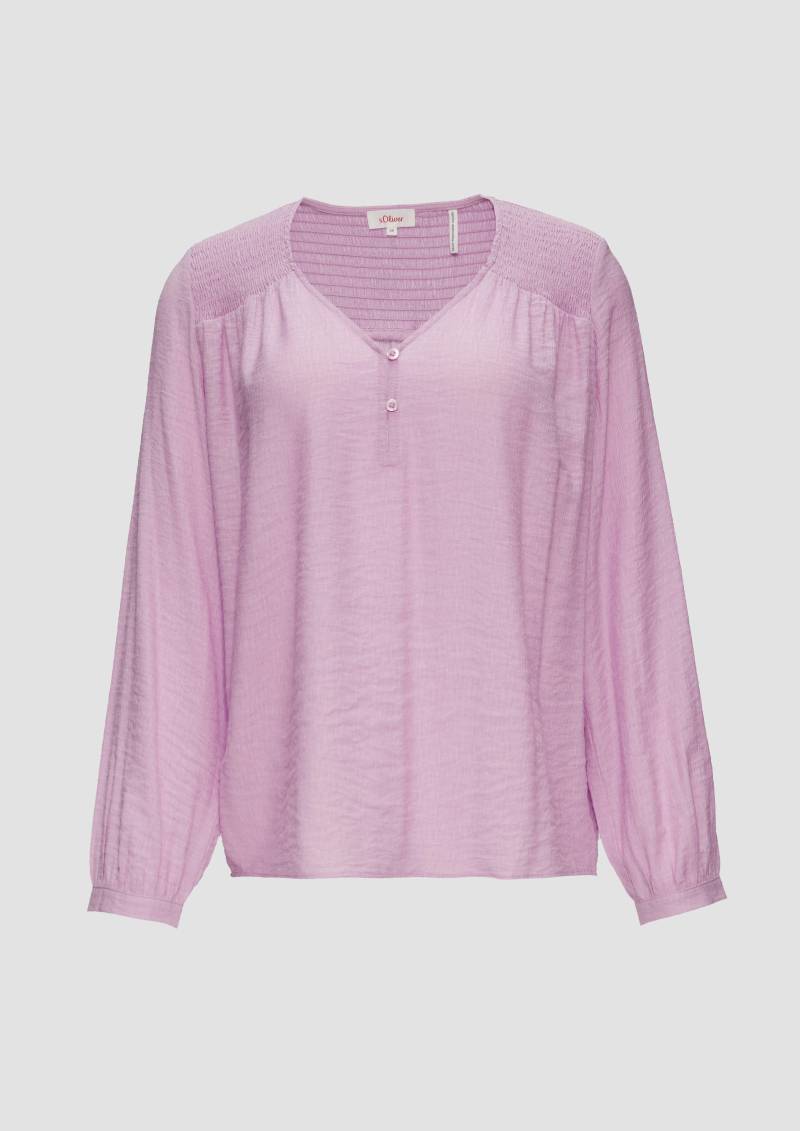 s.Oliver - Strukturierte Bluse aus Viskosemix mit Smok Details, Damen, lila s.Oliver - Strukturierte Bluse aus Viskosemix mit Smok Details, Damen, lila von s.Oliver