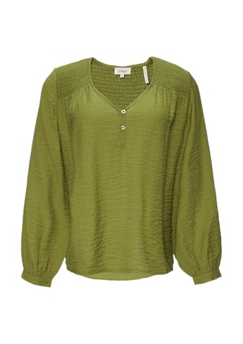 s.Oliver Strukturierte Bluse aus Viskosemix mit Smok Details Guacamole 40 von s.Oliver