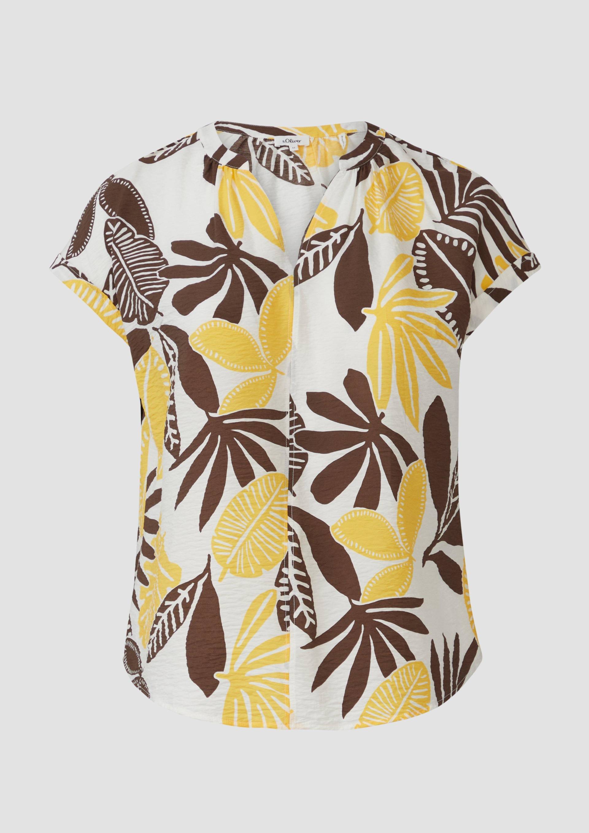 s.Oliver - Strukturierte Bluse mit Raff-Details, Damen, creme von s.Oliver