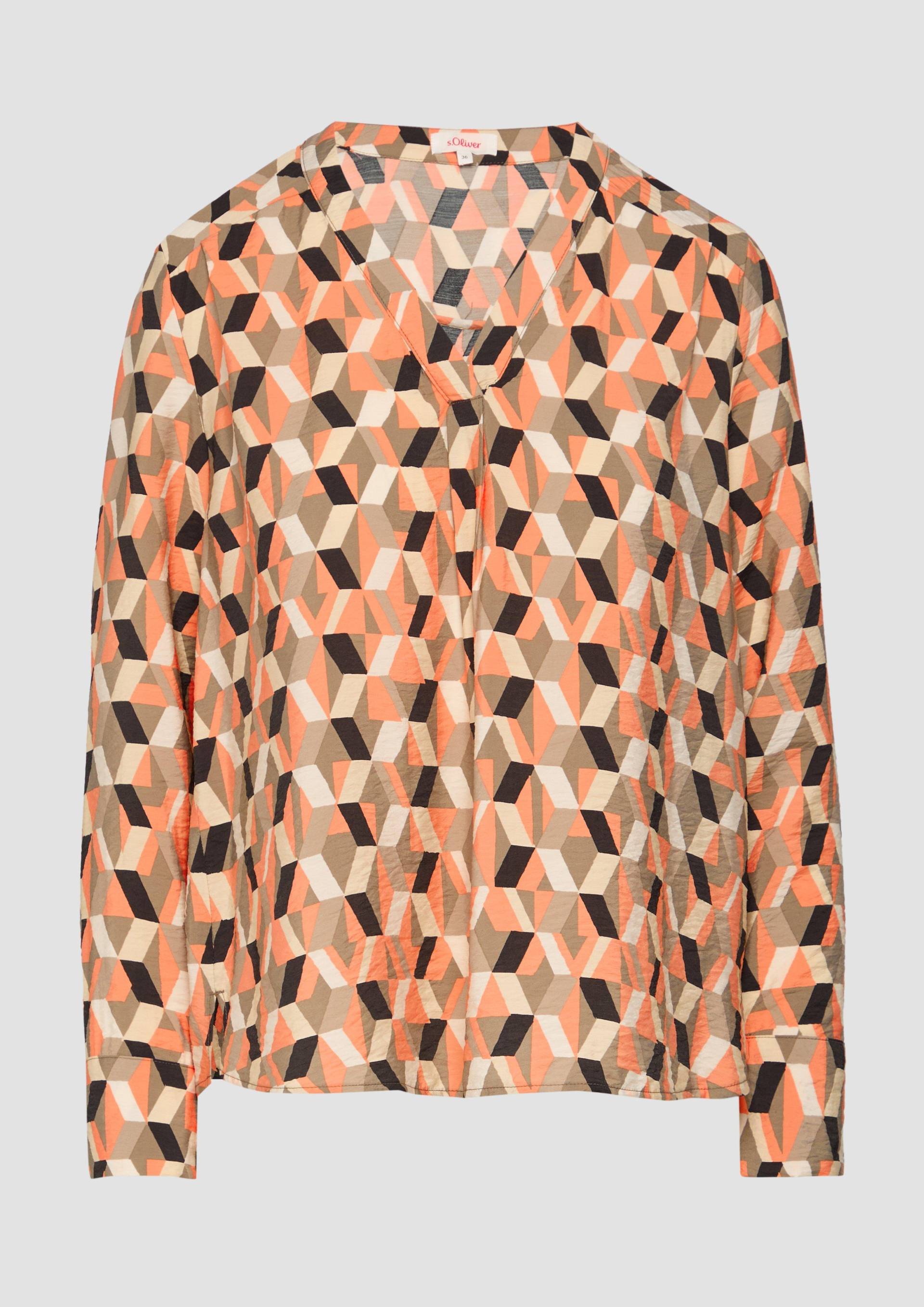 s.Oliver - Strukturierte Bluse mit V-Ausschnitt, Damen, Orange s.Oliver - Strukturierte Bluse mit V-Ausschnitt, Damen, Orange von s.Oliver