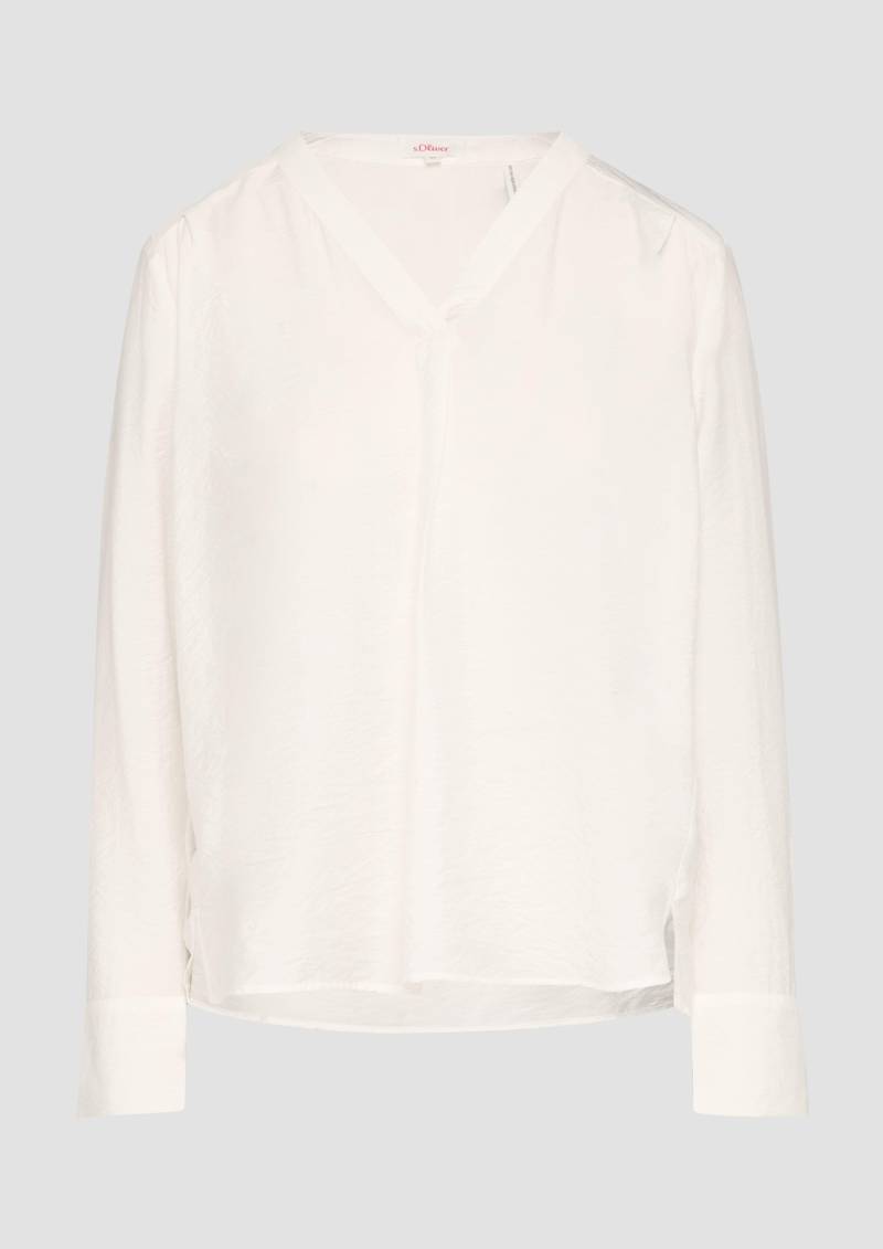s.Oliver - Strukturierte Bluse mit V-Ausschnitt, Damen, creme von s.Oliver