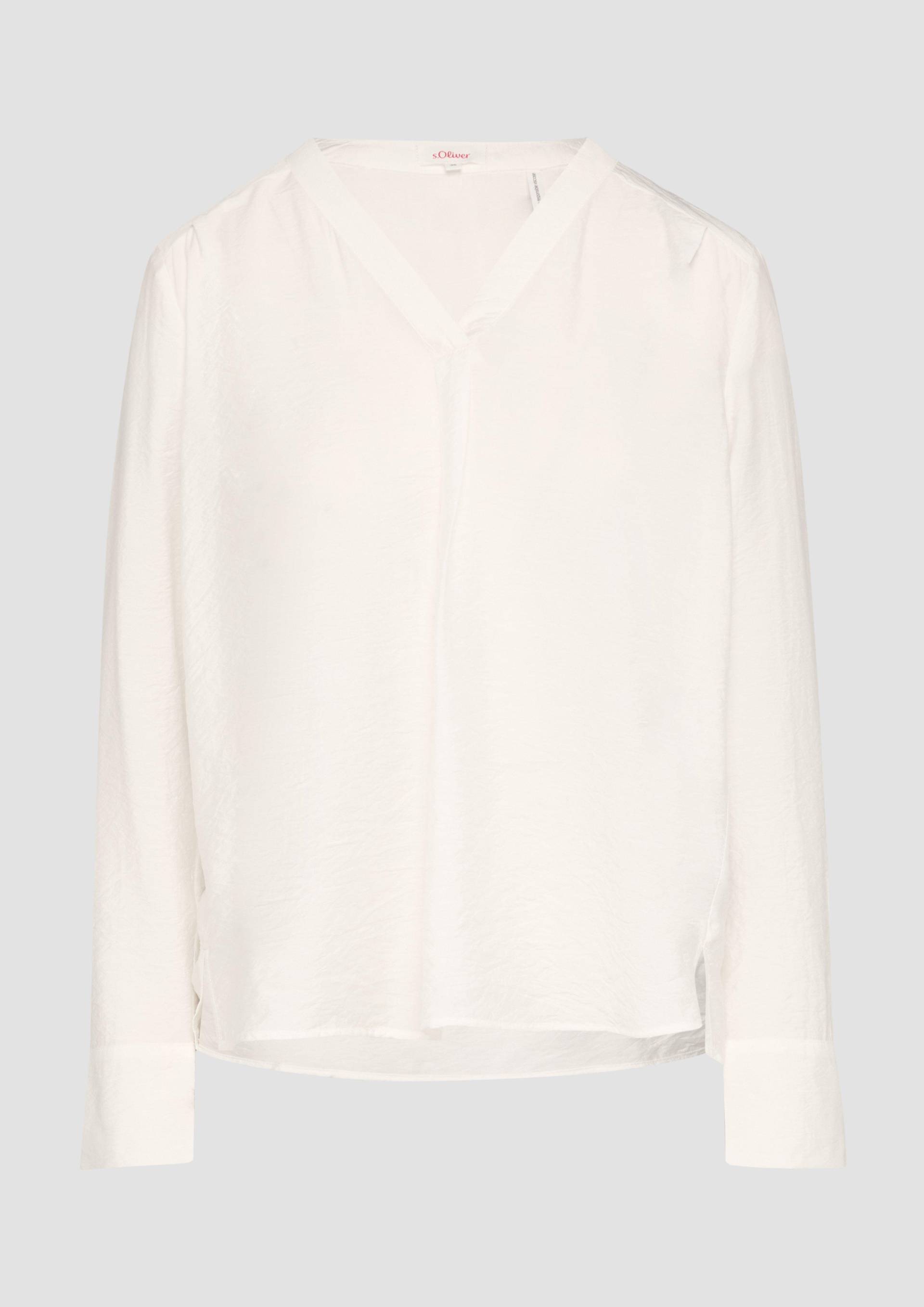 s.Oliver - Strukturierte Bluse mit V-Ausschnitt, Damen, creme von s.Oliver