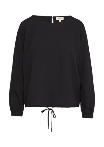 Strukturierte Bluse mit überschnittenen Schultern schwarz 32 von s.Oliver