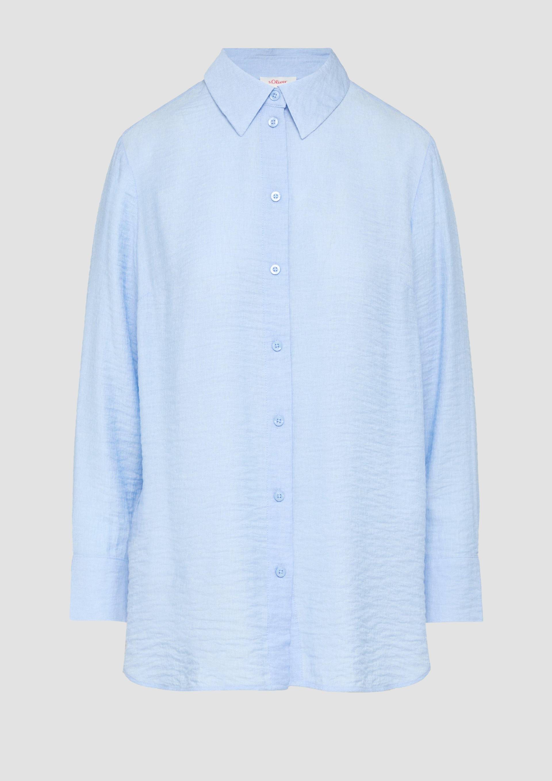 s.Oliver - Strukturierte Hemdbluse aus Viskosemix, Damen, blau von s.Oliver