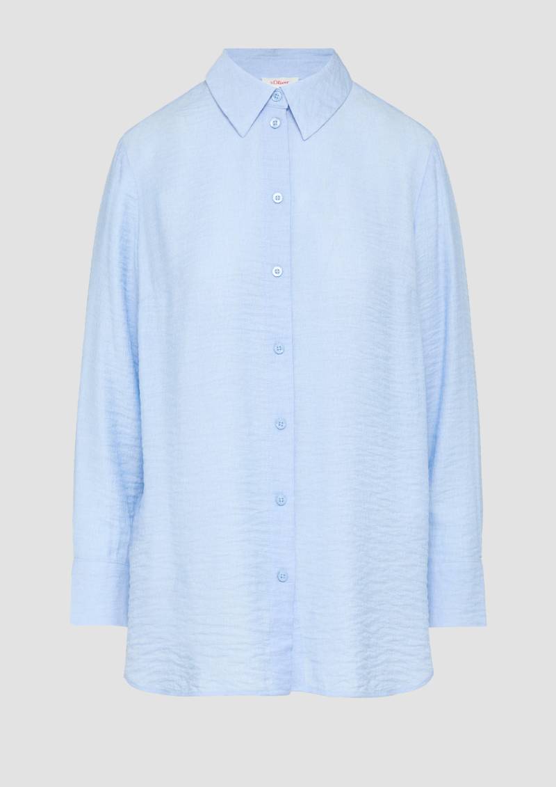 s.Oliver - Strukturierte Hemdbluse aus Viskosemix, Damen, blau von s.Oliver