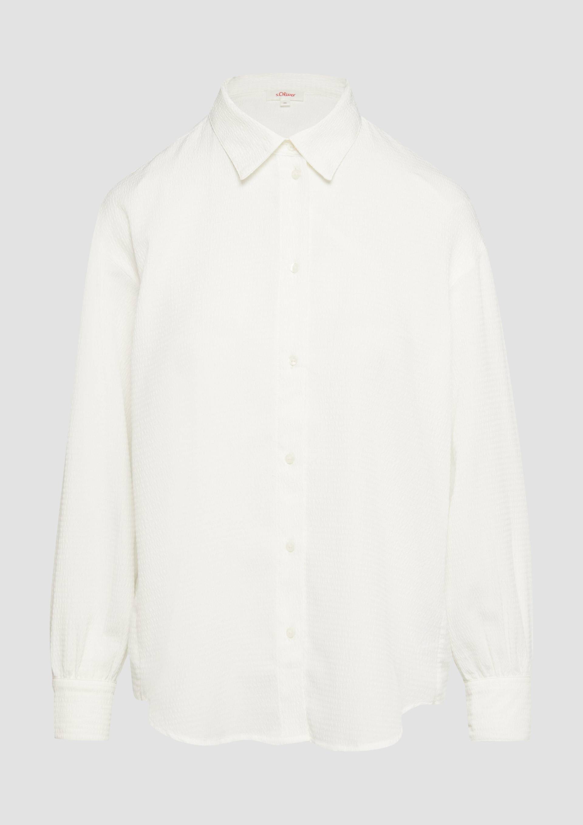 s.Oliver - Strukturierte Hemdbluse mit Raffung, Damen, creme von s.Oliver