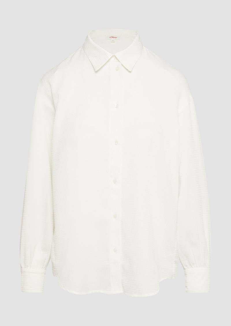 s.Oliver - Strukturierte Hemdbluse mit Raffung, Damen, creme von s.Oliver