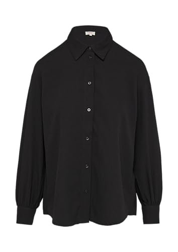 s.Oliver Strukturierte Hemdbluse mit Raffung schwarz 38 von s.Oliver