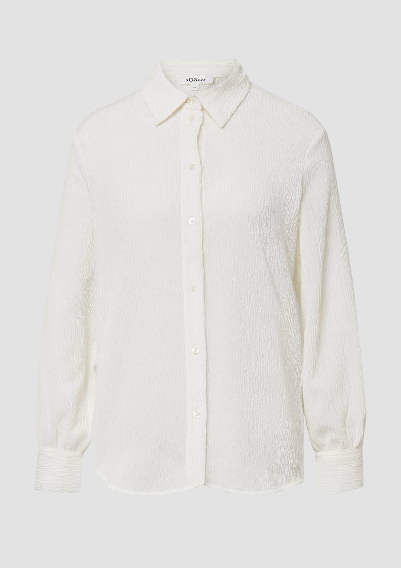 s.Oliver - Strukturierte Jersey-Bluse mit Raffung am Rücken, Damen, creme von s.Oliver