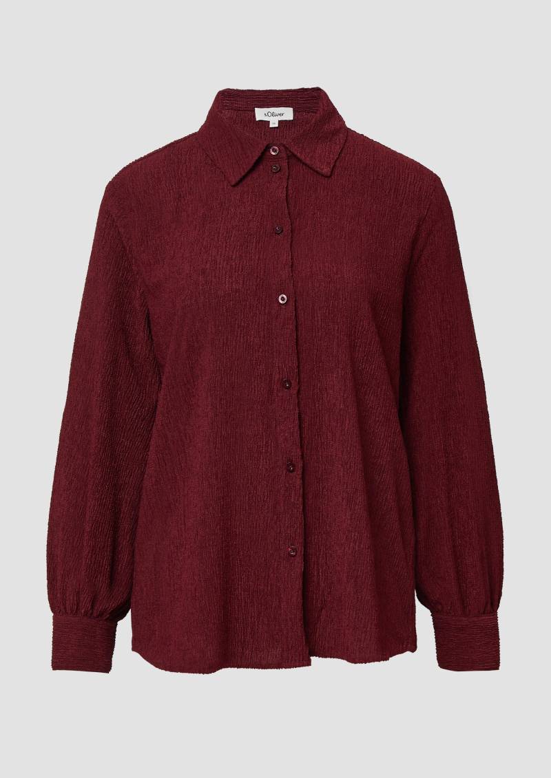 s.Oliver - Strukturierte Jersey-Bluse mit Raffung am Rücken, Damen, rot von s.Oliver
