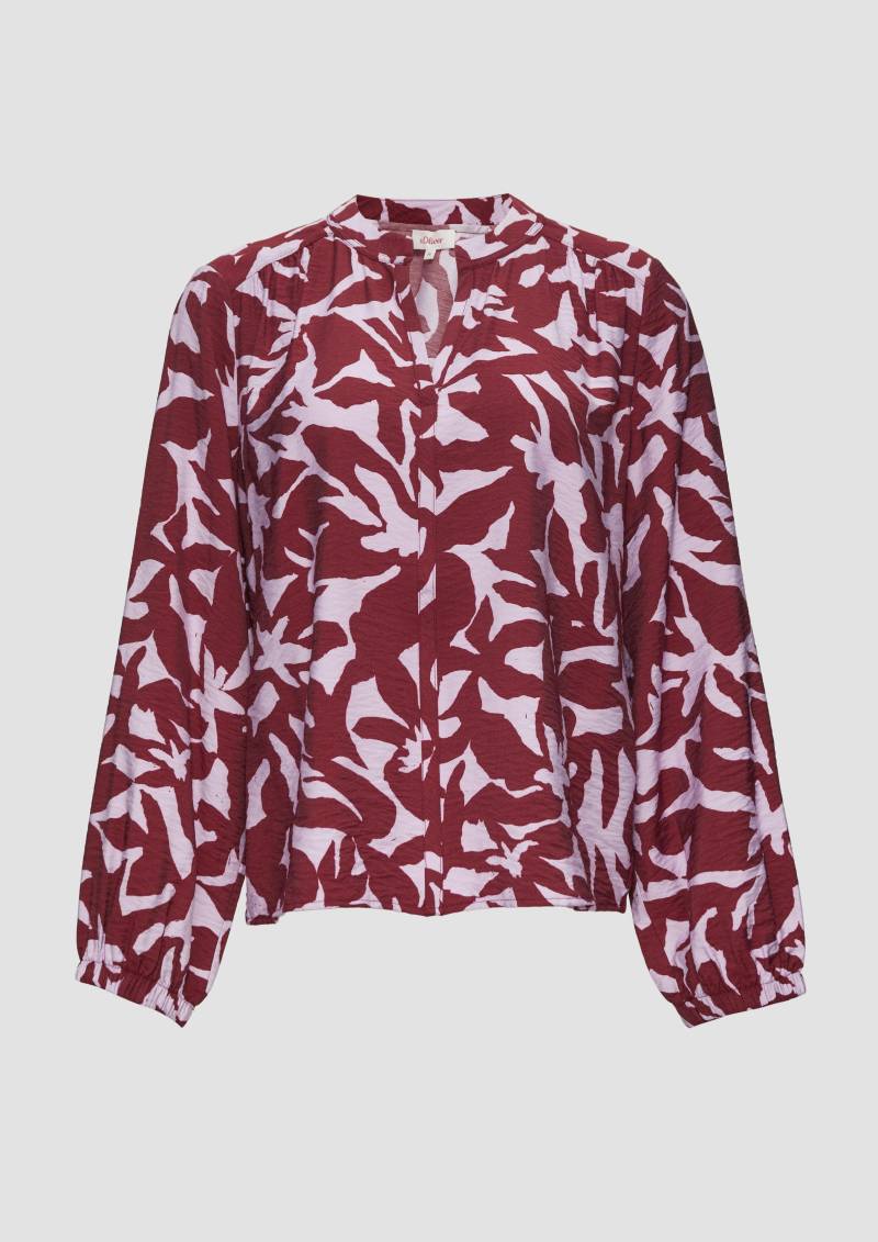 s.Oliver - Strukturierte Viskose-Bluse mit All-over-Print, Damen, rot von s.Oliver