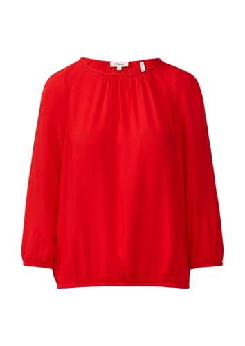s.Oliver Strukturierte Viskose-Bluse mit Raff-Details rot 44 von s.Oliver