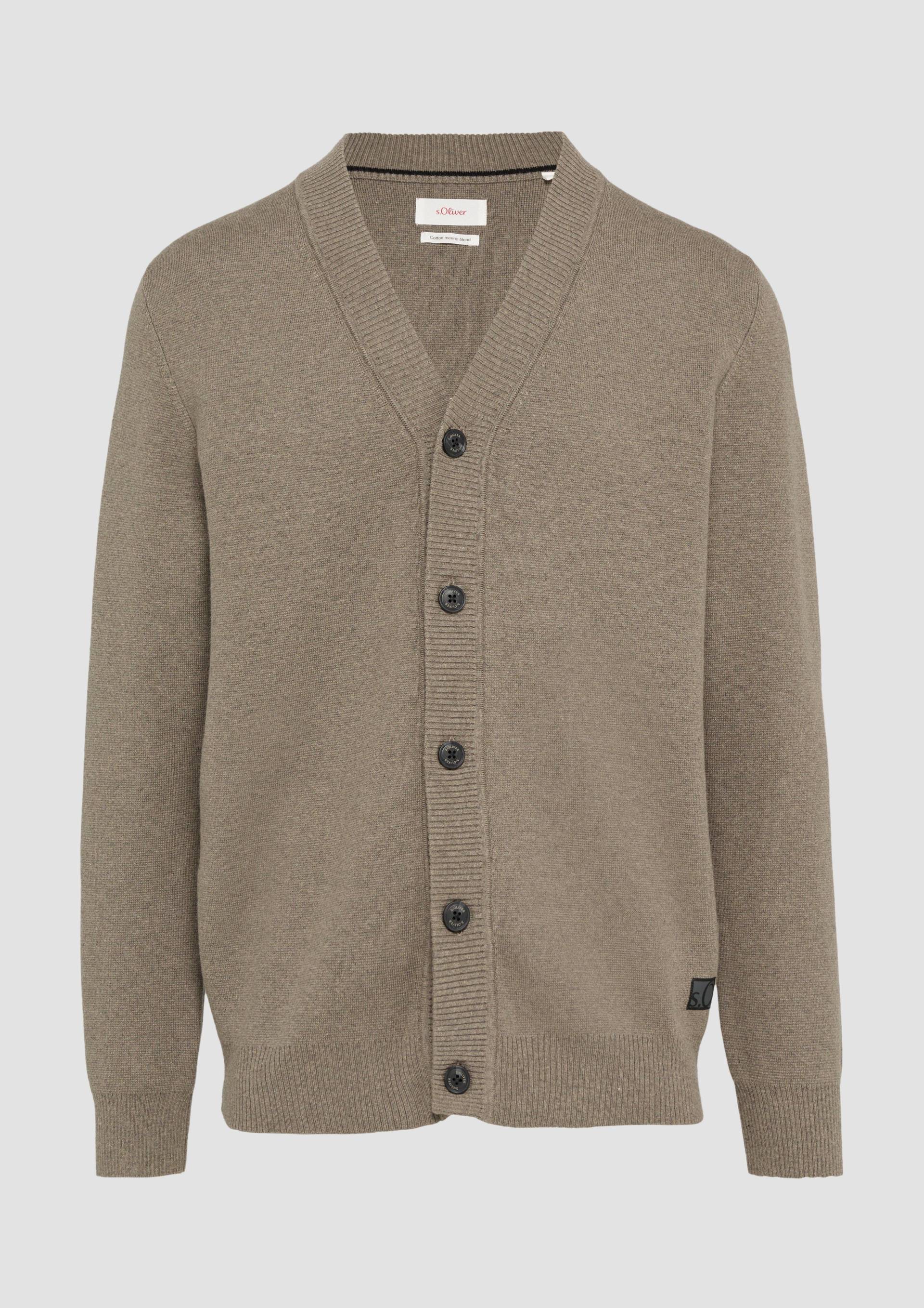 s.Oliver - Strukturierter Cardigan aus Wollmix, Herren, braun von s.Oliver