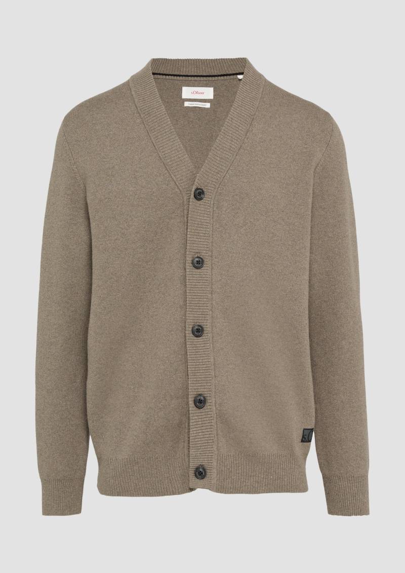 s.Oliver - Strukturierter Cardigan aus Wollmix, Herren, braun von s.Oliver