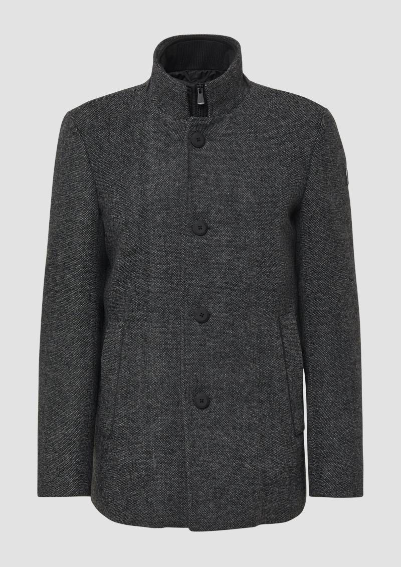 s.Oliver - Strukturierter Mantel mit Wolle und fixiertem Insert, Herren, grau von s.Oliver