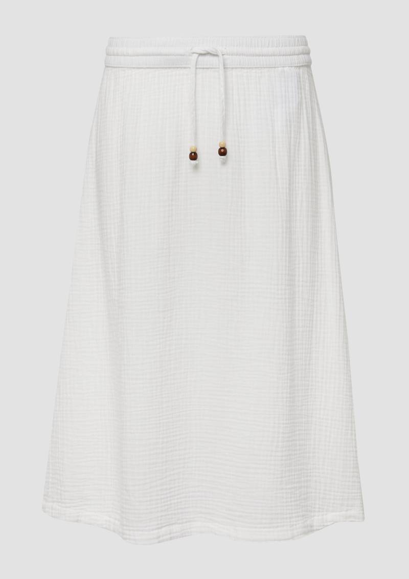 s.Oliver - Strukturierter Musselinrock mit seitlichem Schlitz, Damen, creme von s.Oliver