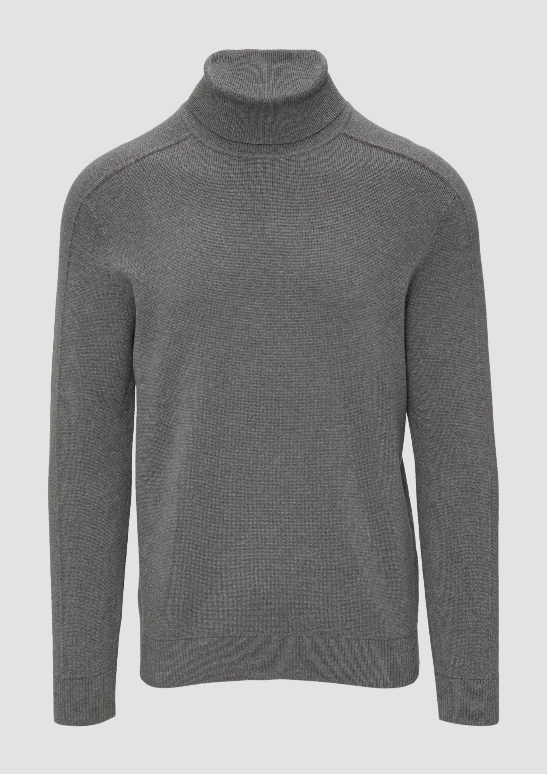 s.Oliver - Strukturierter Rollkragenpullover mit Naht-Details, Herren, grau von s.Oliver