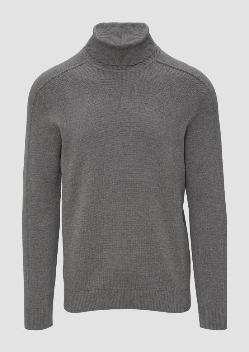 s.Oliver - Strukturierter Rollkragenpullover mit Naht-Details, Herren, grau von s.Oliver