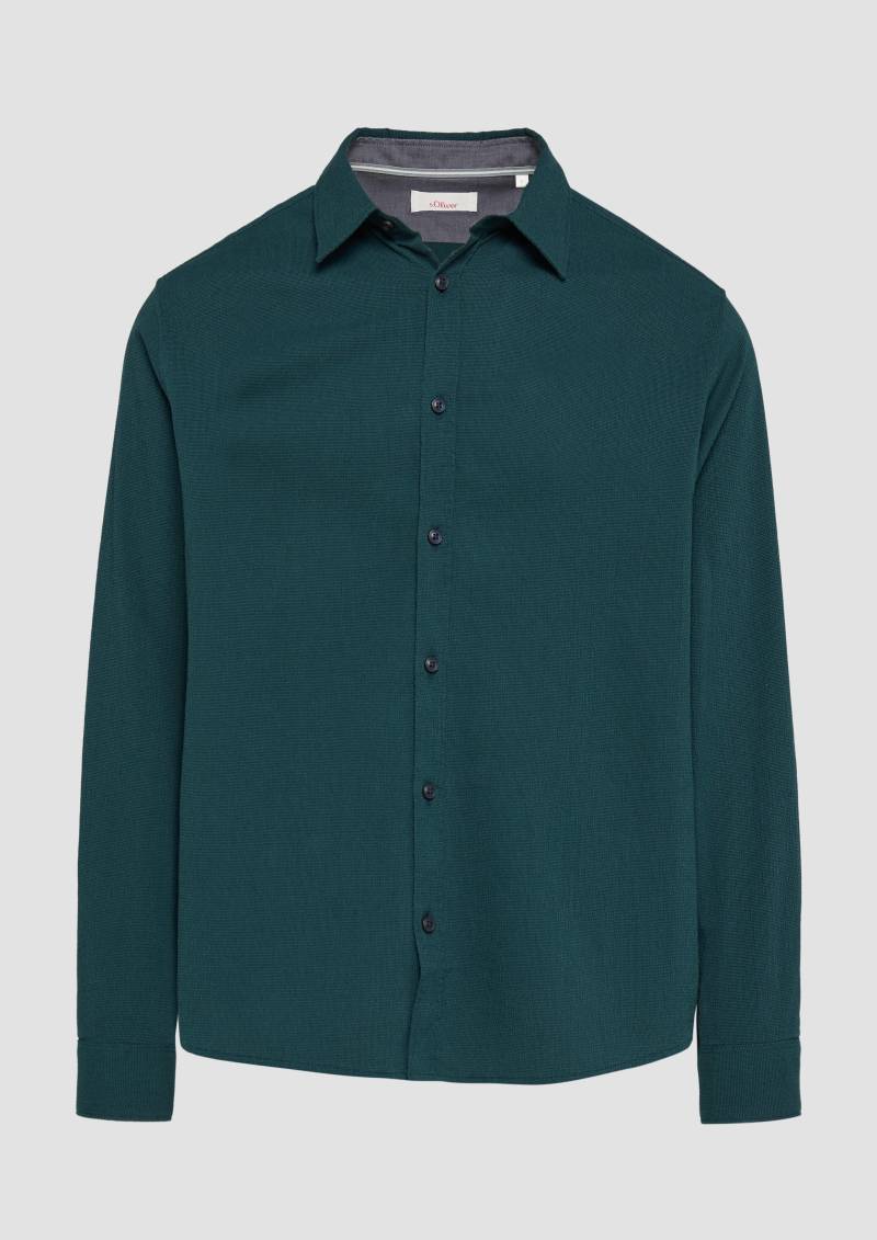 s.Oliver - Strukturiertes Hemd aus Seersucker, Herren, Blau von s.Oliver