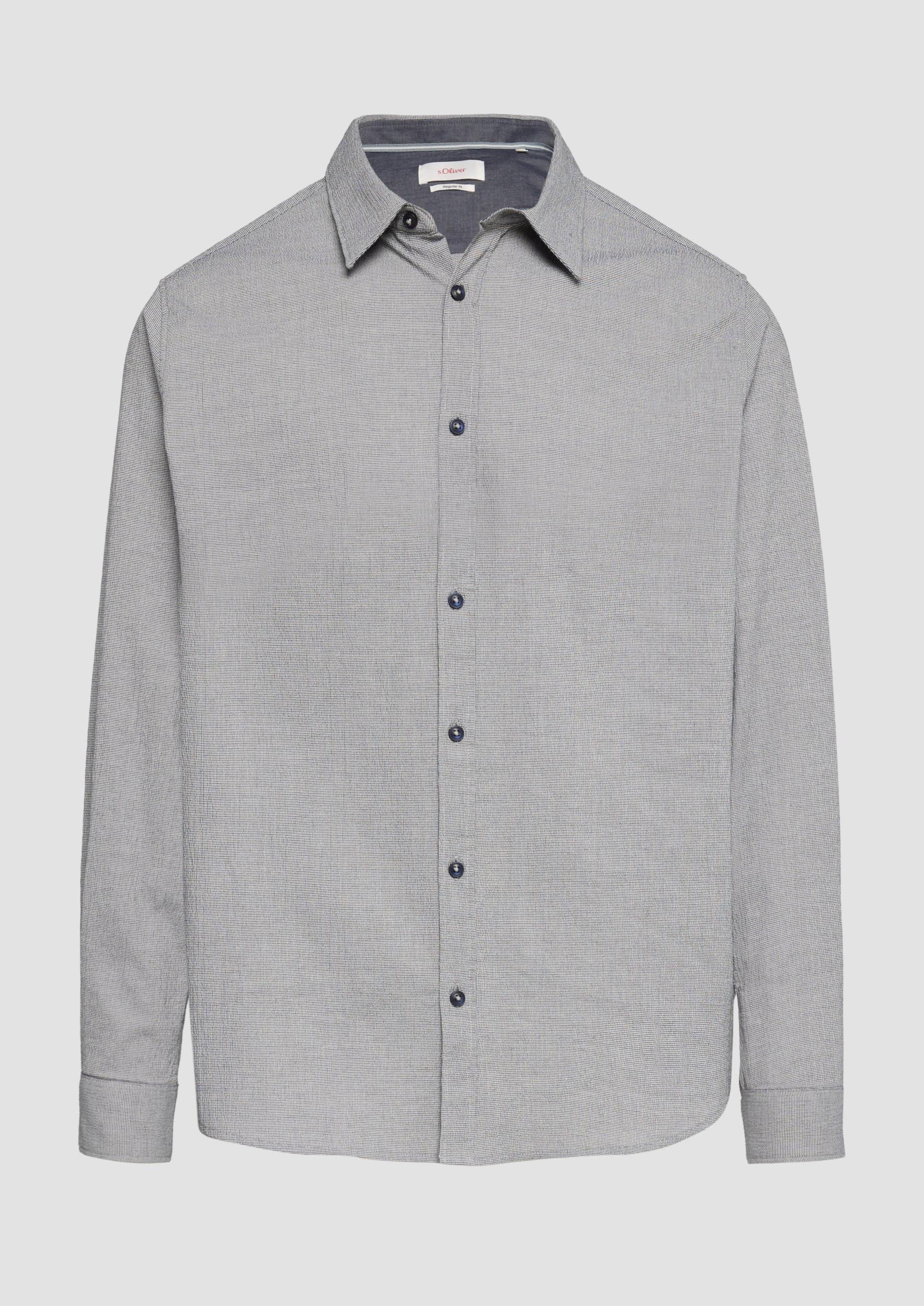 s.Oliver - Strukturiertes Hemd aus Seersucker, Herren, blau von s.Oliver