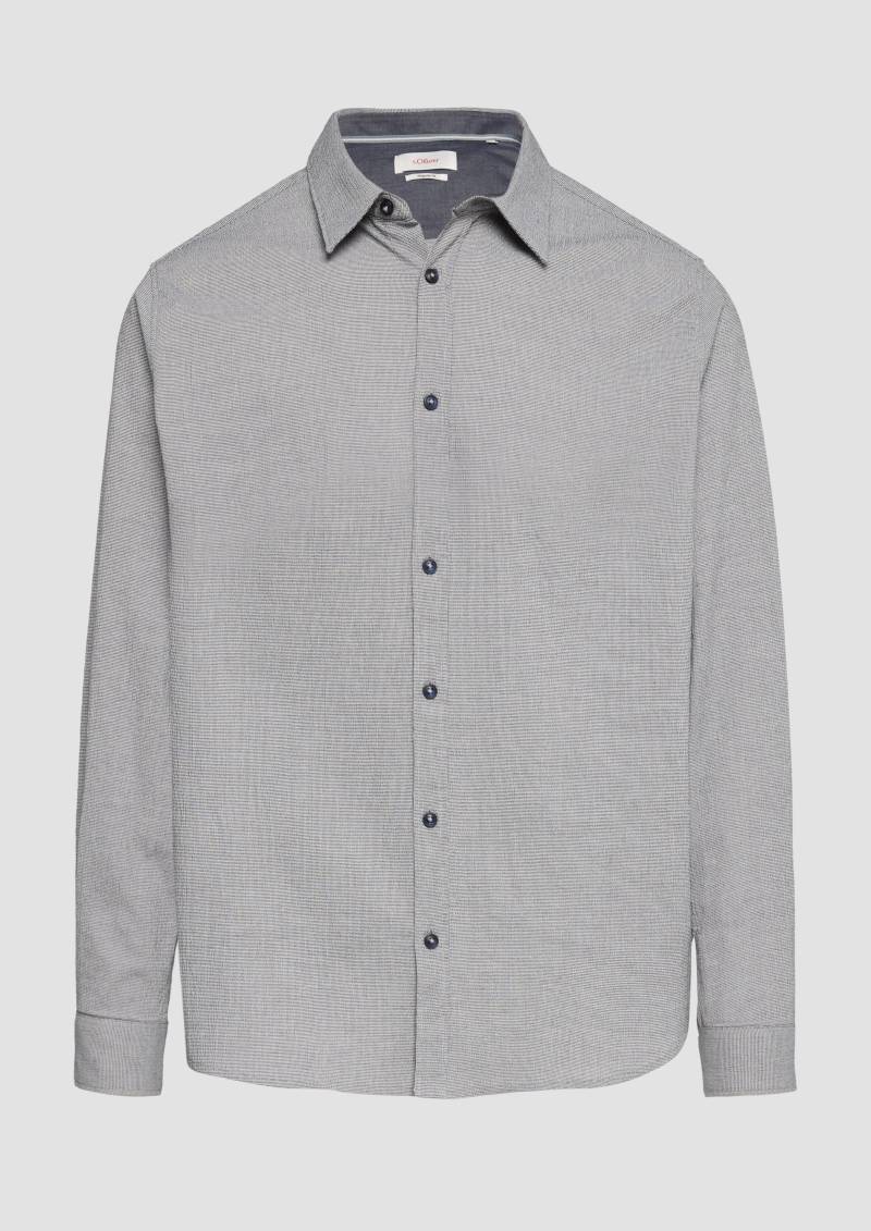 s.Oliver - Strukturiertes Hemd aus Seersucker, Herren, blau von s.Oliver