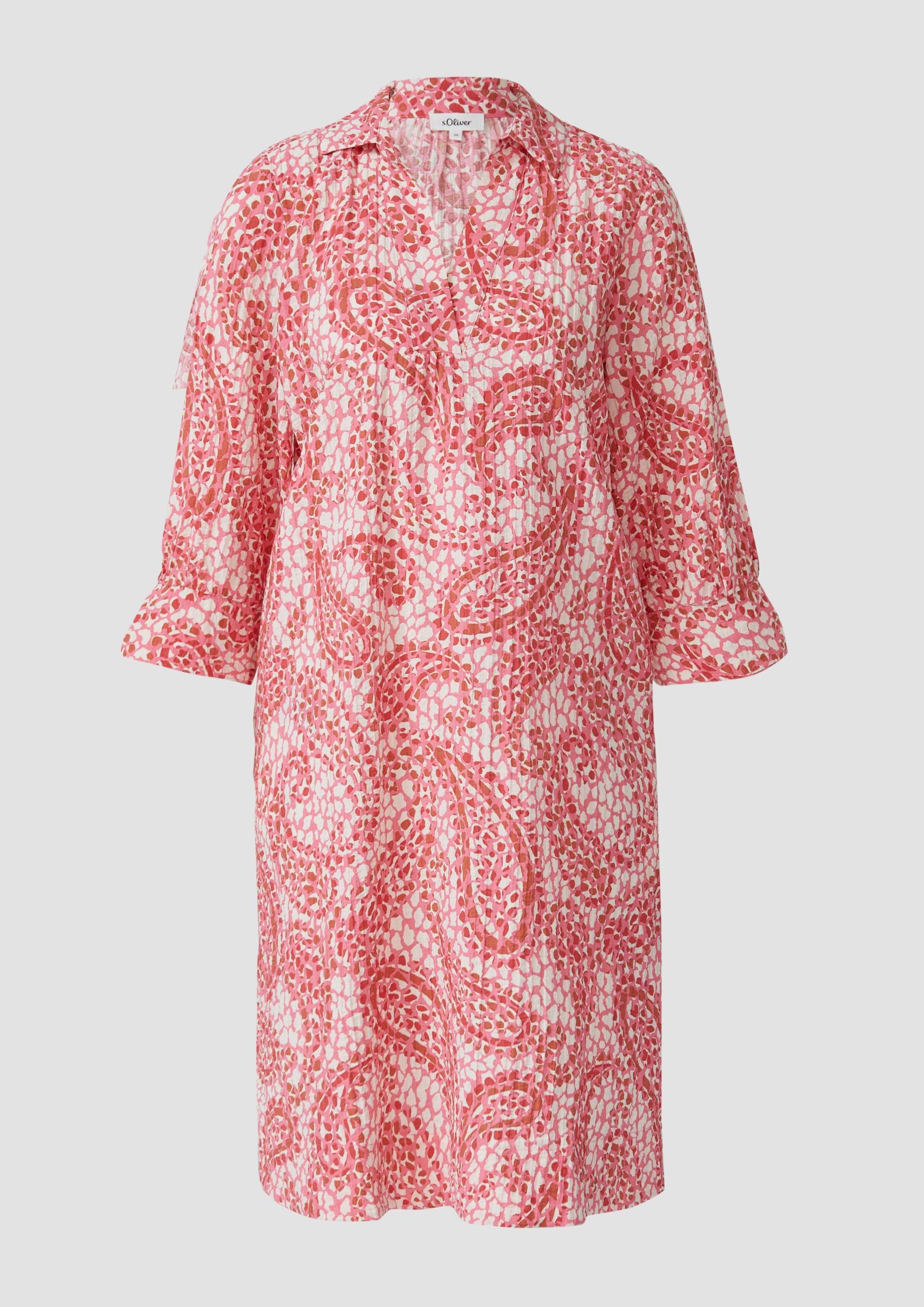 s.Oliver - Strukturiertes Hemdblusenkleid mit Eingrifftaschen, Damen, rot von s.Oliver