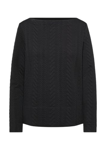 s.Oliver Strukturiertes Jacquard-Sweatshirt mit U-Boot-Ausschnitt schwarz 42 von s.Oliver