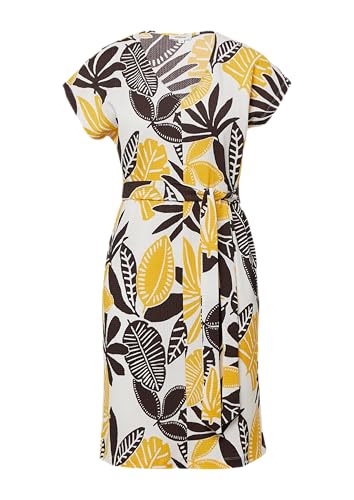 s.Oliver Strukturiertes Jerseykleid mit All-Over-Print und Gürtel Ecru 42 von s.Oliver