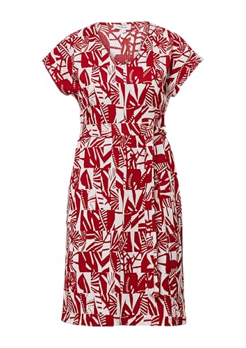 s.Oliver Strukturiertes Jerseykleid mit All-Over-Print und Gürtel mohnrot 42 von s.Oliver