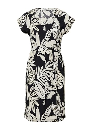 s.Oliver Strukturiertes Jerseykleid mit All-Over-Print und Gürtel schwarz 44 von s.Oliver