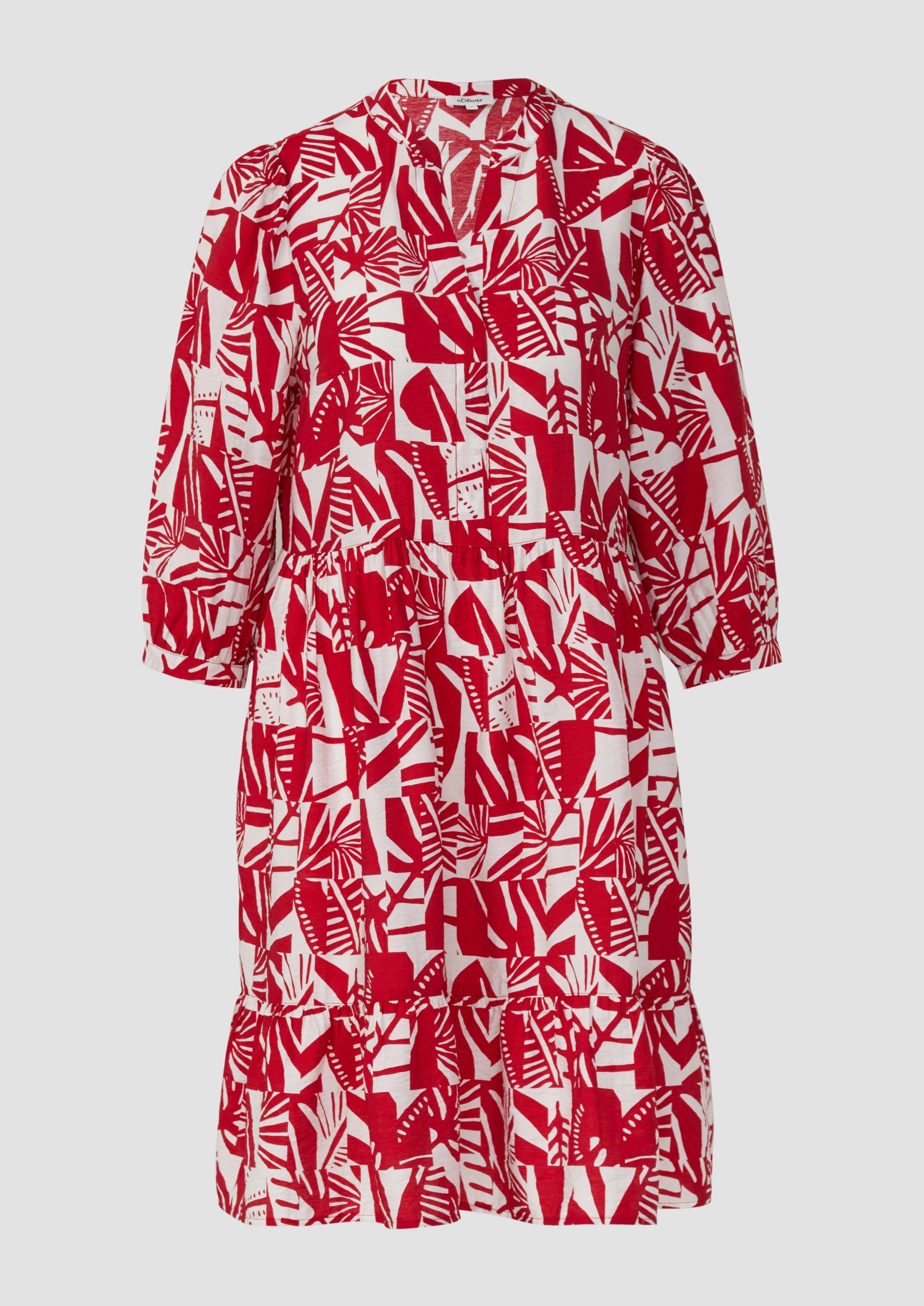 s.Oliver - Strukturiertes Kleid aus Viskosemix mit Eingrifftaschen, Damen, rot von s.Oliver
