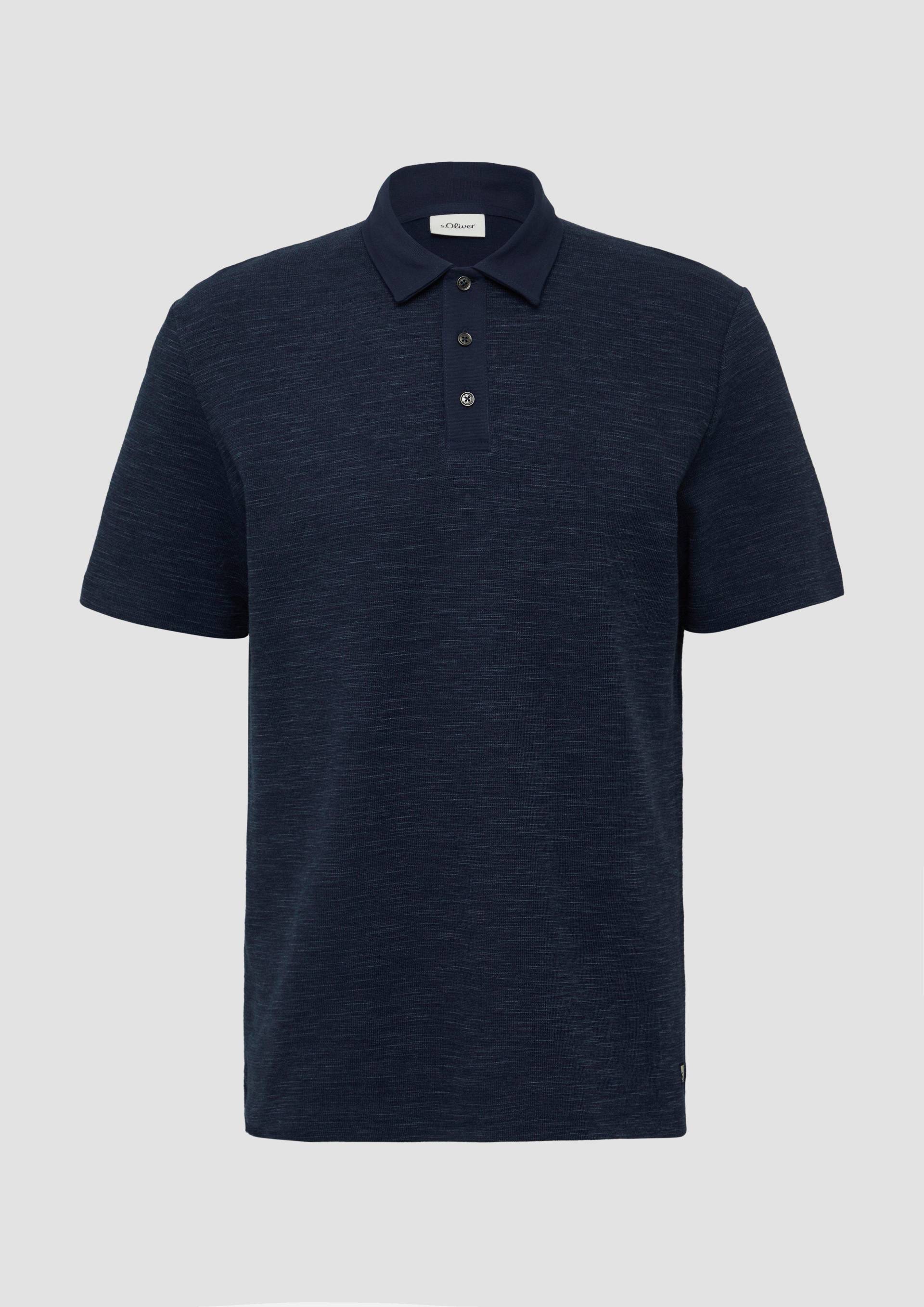 s.Oliver - Strukturiertes Poloshirt aus Baumwollmix, Herren, blau von s.Oliver