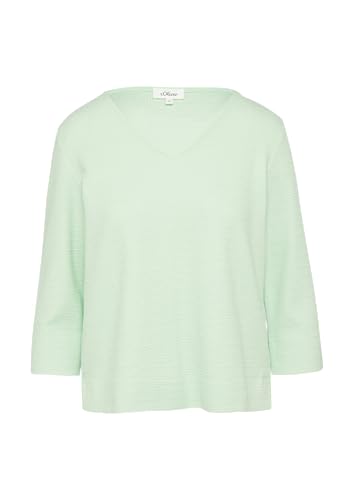s.Oliver Strukturiertes Sweatshirt aus Baumwollmix mit 3/4-Ärmeln Minze 42 von s.Oliver