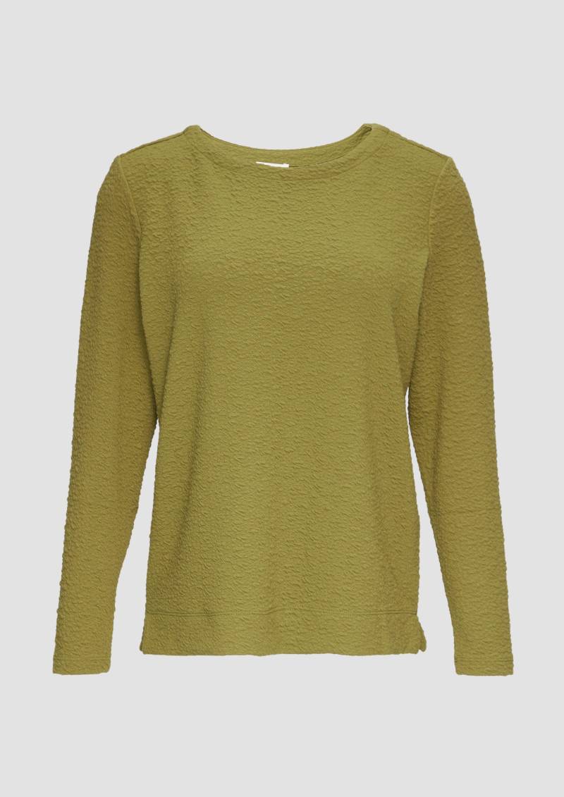 s.Oliver - Strukturiertes Sweatshirt mit Rundhalsausschnitt, Damen, Grün von s.Oliver
