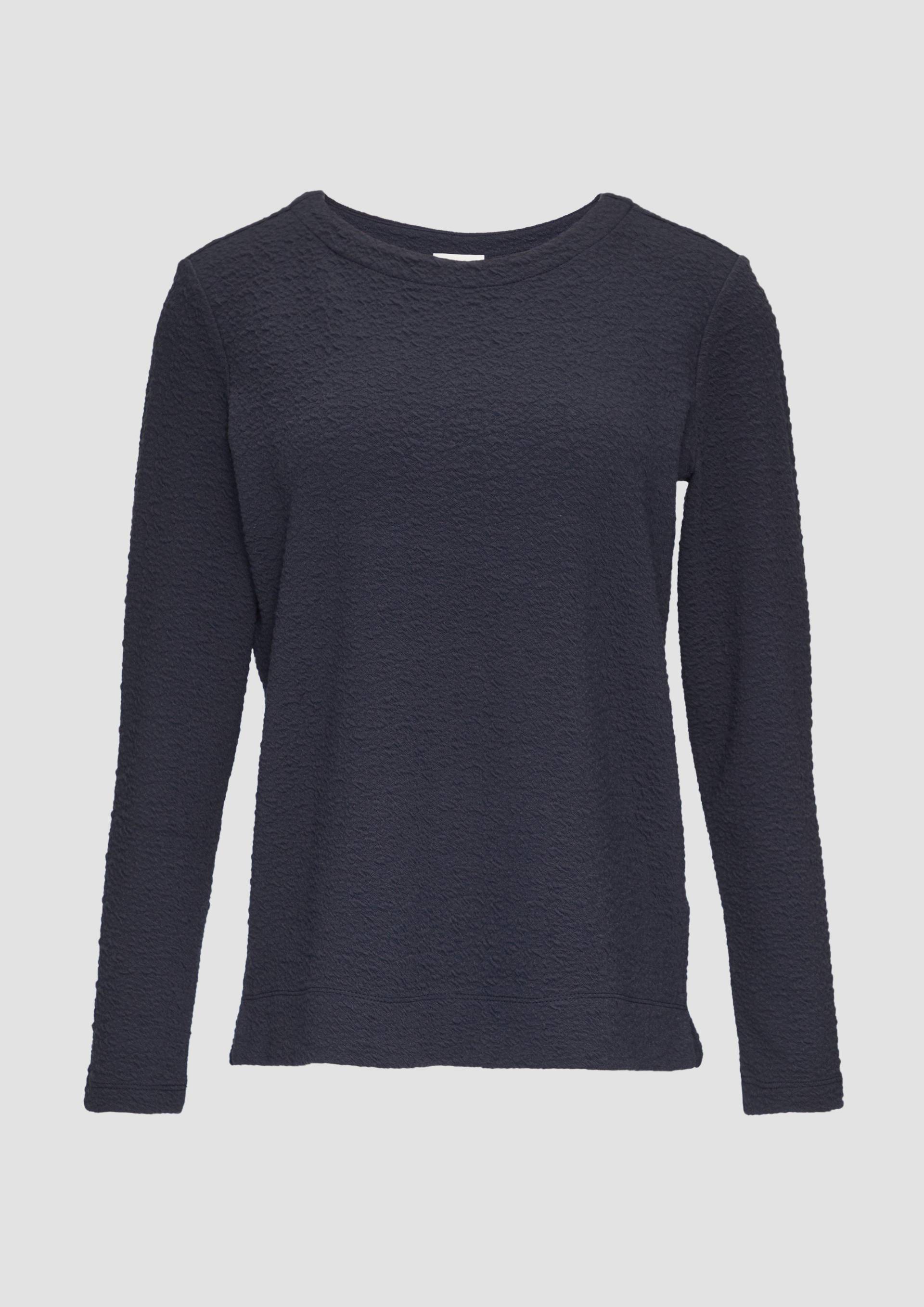 s.Oliver - Strukturiertes Sweatshirt mit Rundhalsausschnitt, Damen, blau von s.Oliver