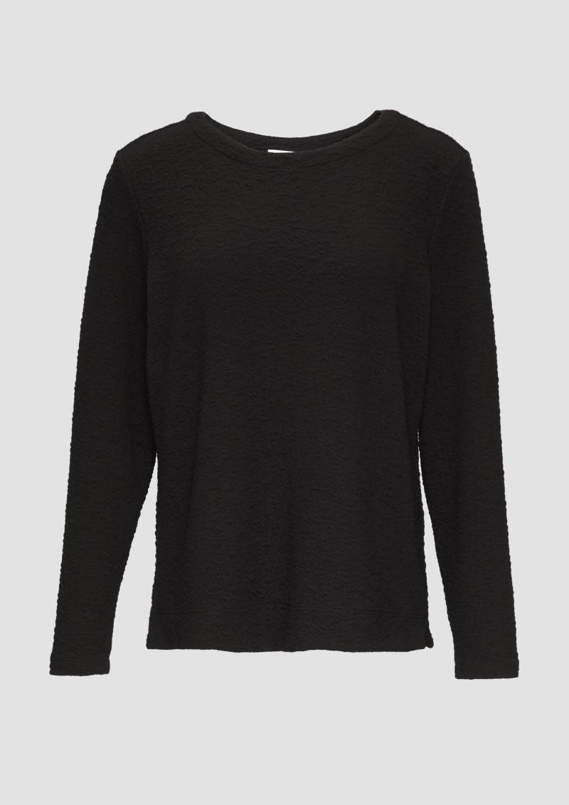 s.Oliver - Strukturiertes Sweatshirt mit Rundhalsausschnitt, Damen, schwarz von s.Oliver